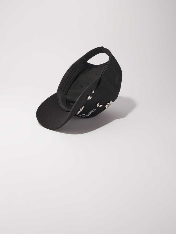 Cap aus Baumwolle mit Strass