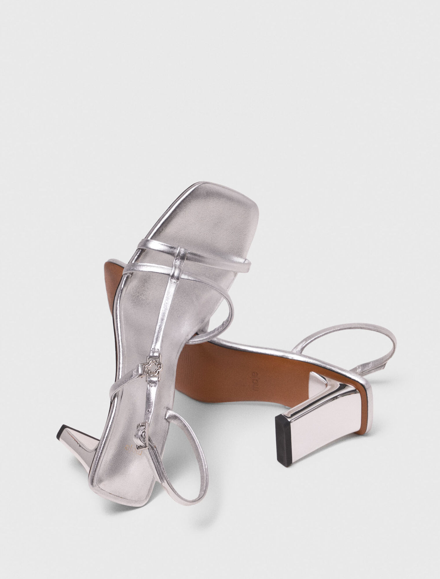Metallic-Riemchensandale