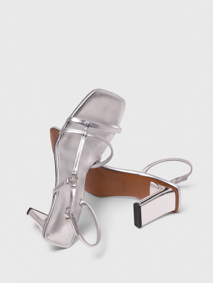 Metallic-Riemchensandale