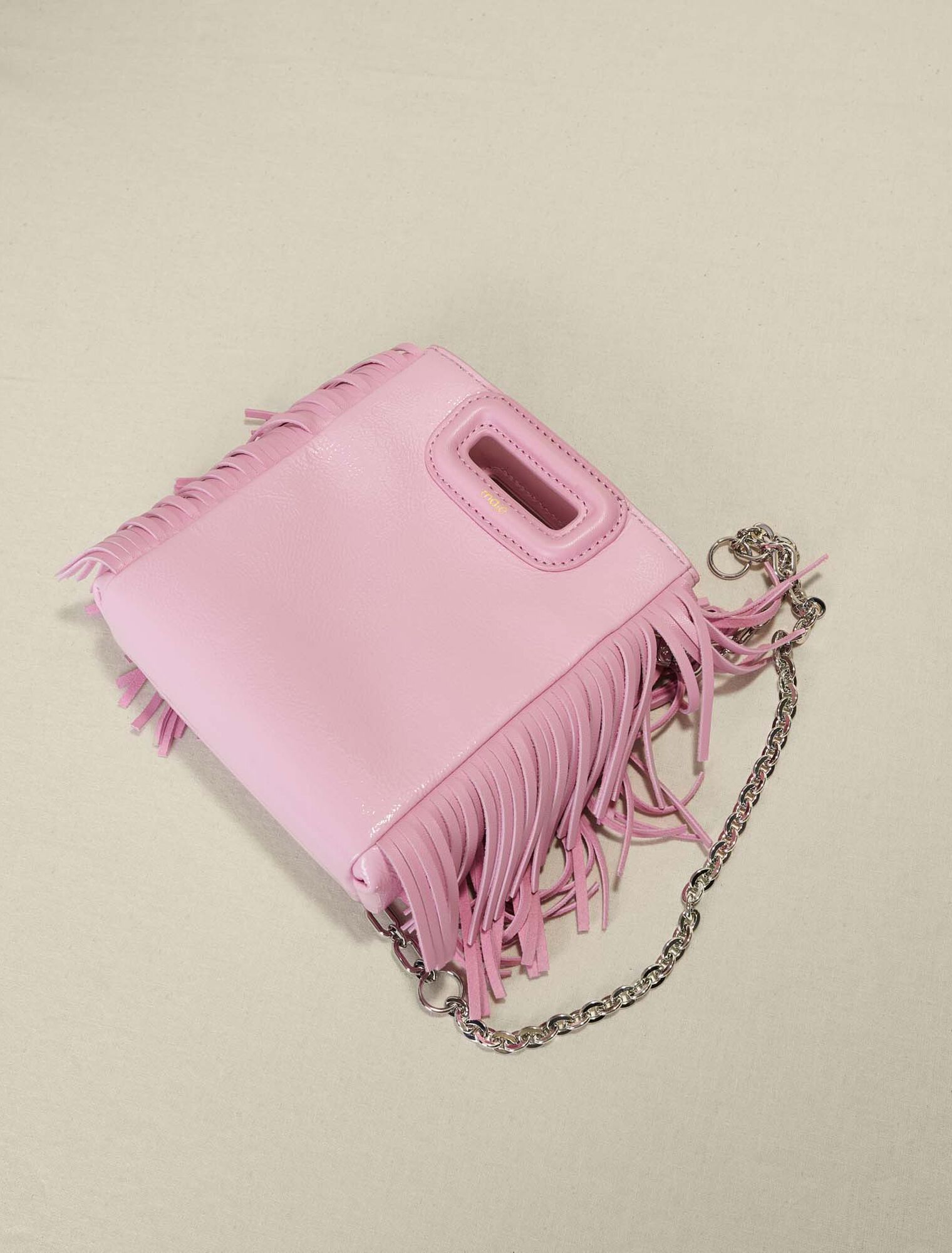M Mini-Tasche aus rosafarbenem Leder