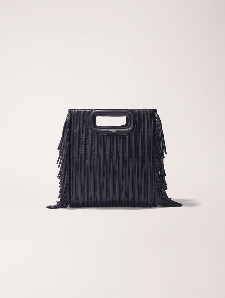 Tasche M aus gestepptem Leder
