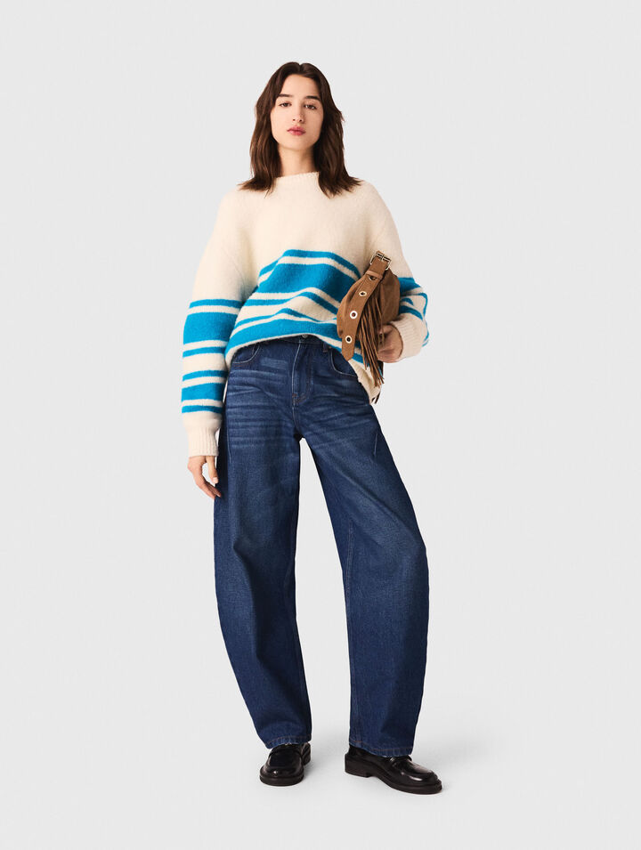 Weiter Pullover aus Wollgemisch