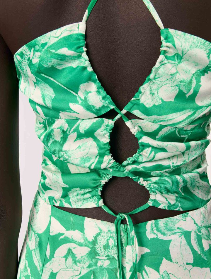 Langes bedrucktes Kleid