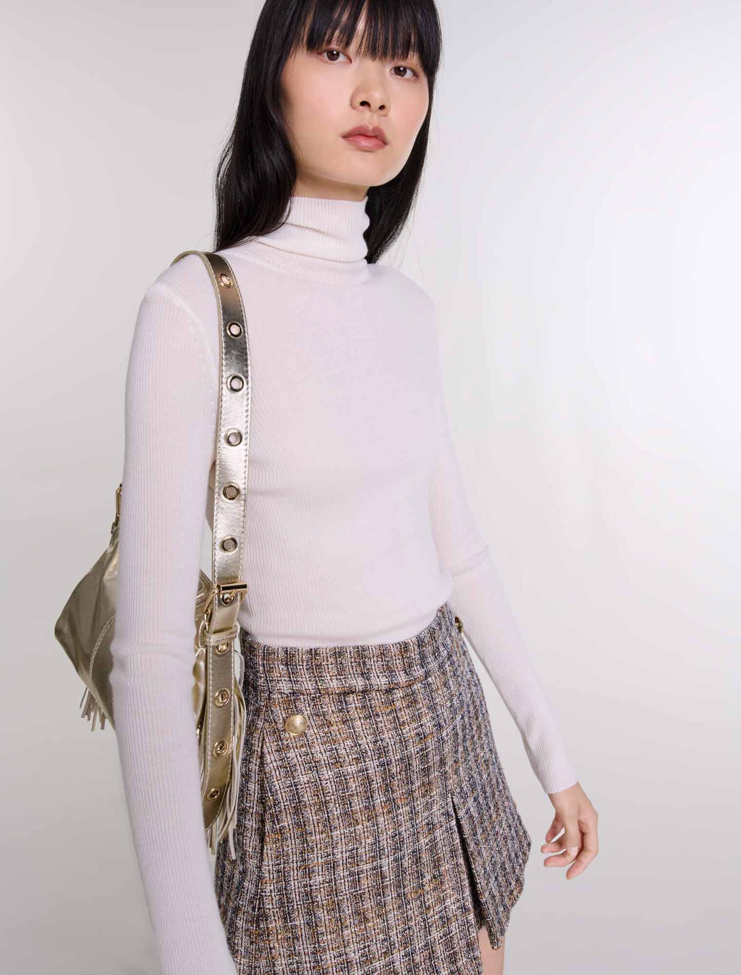 Trompe-l'Oeil-Shorts aus Tweed