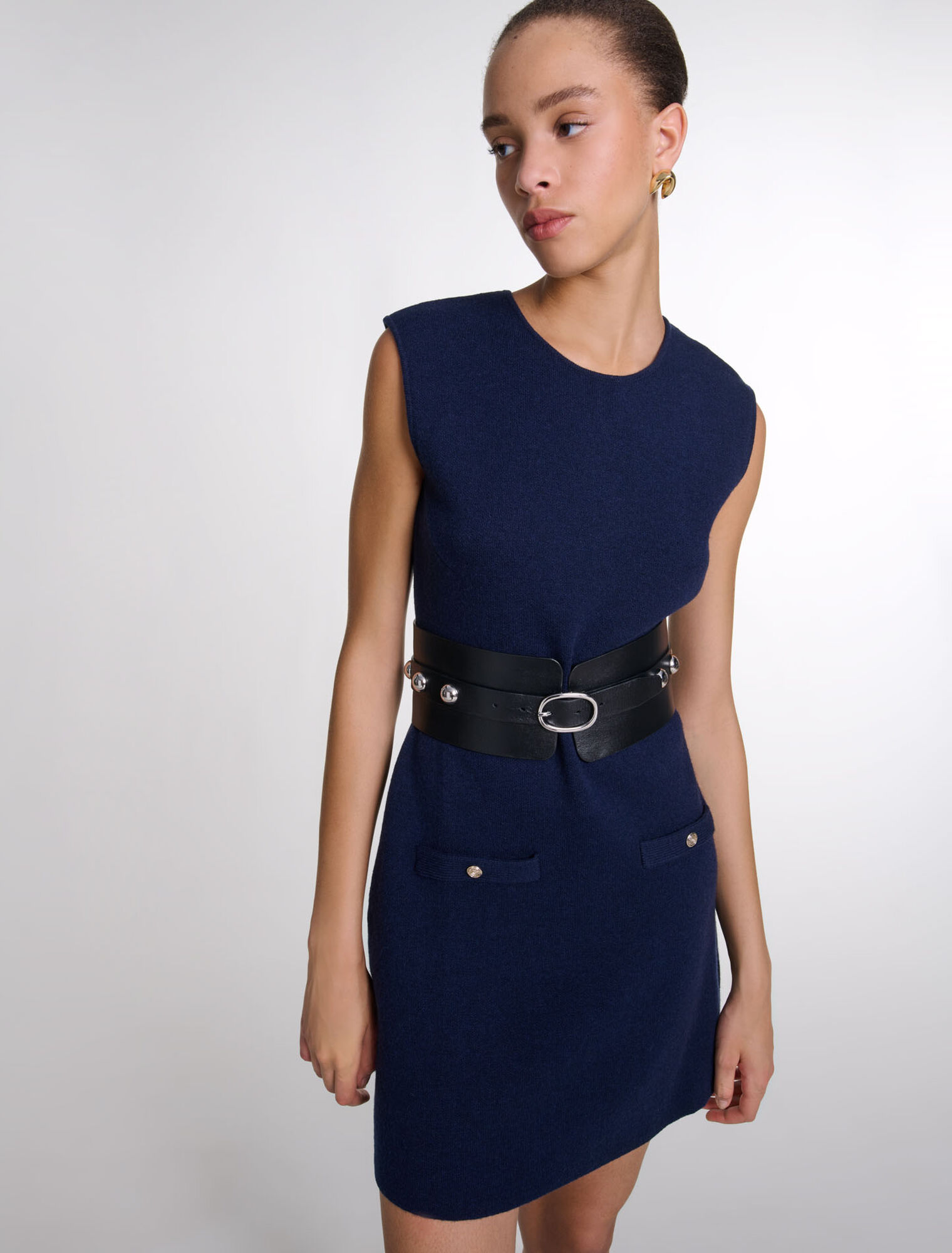 Kurzes 2-in-1 Strickkleid