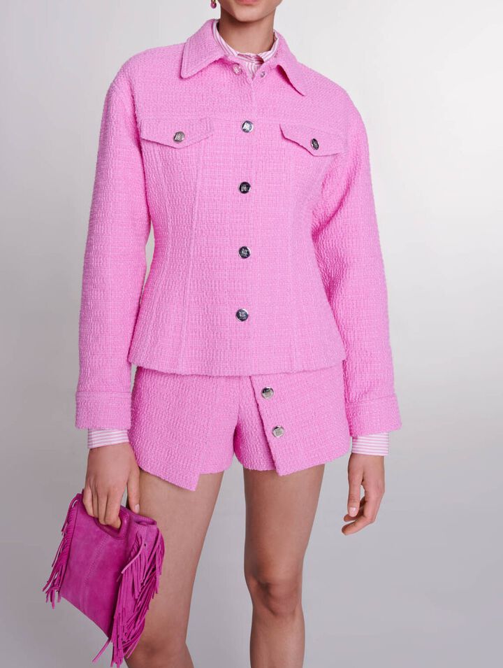 Tweed-Shorts mit Schößchen