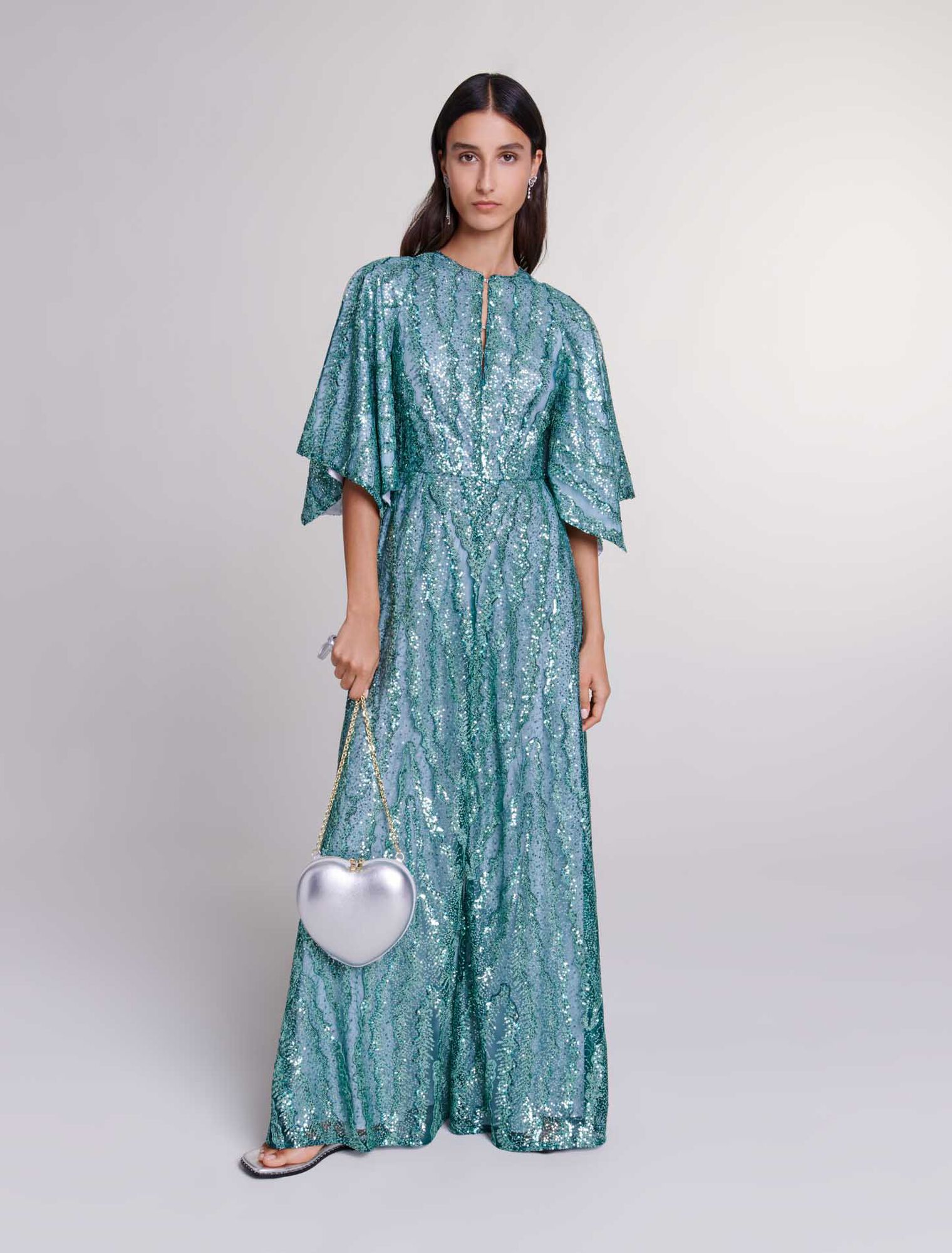 Langes Pailletten-Kleid