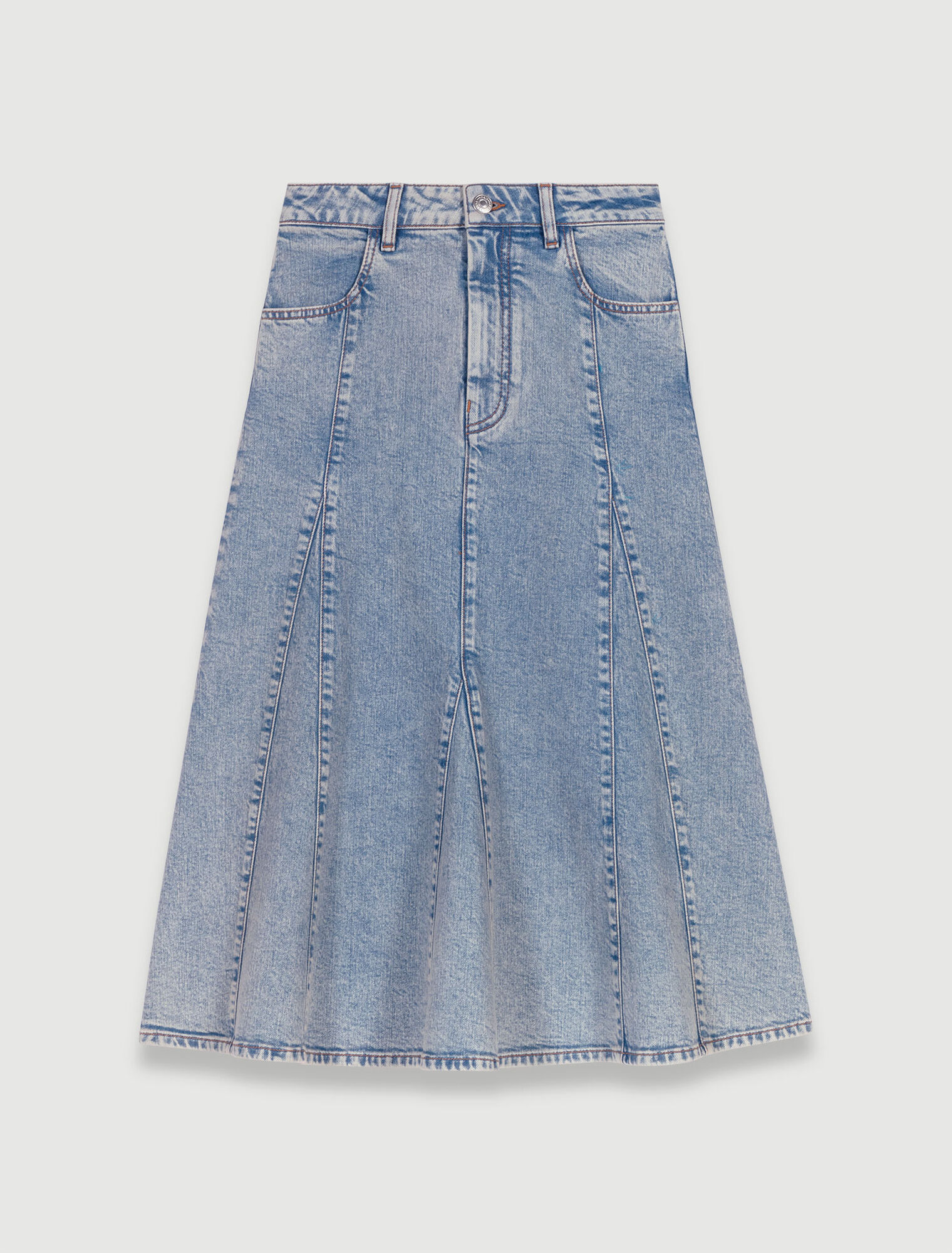 Midi-Rock aus Denim