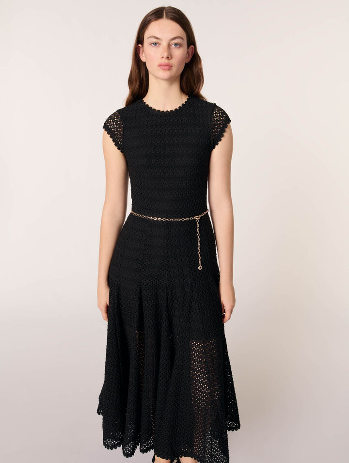 Langes Häkelkleid