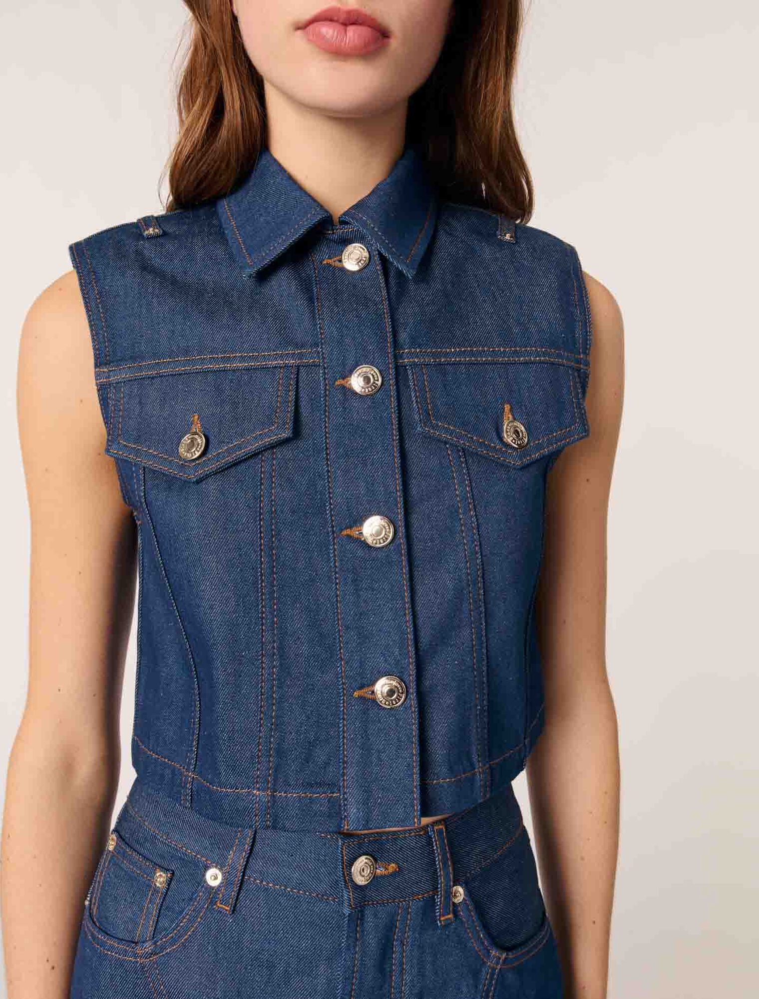 Kurze Weste aus Denim