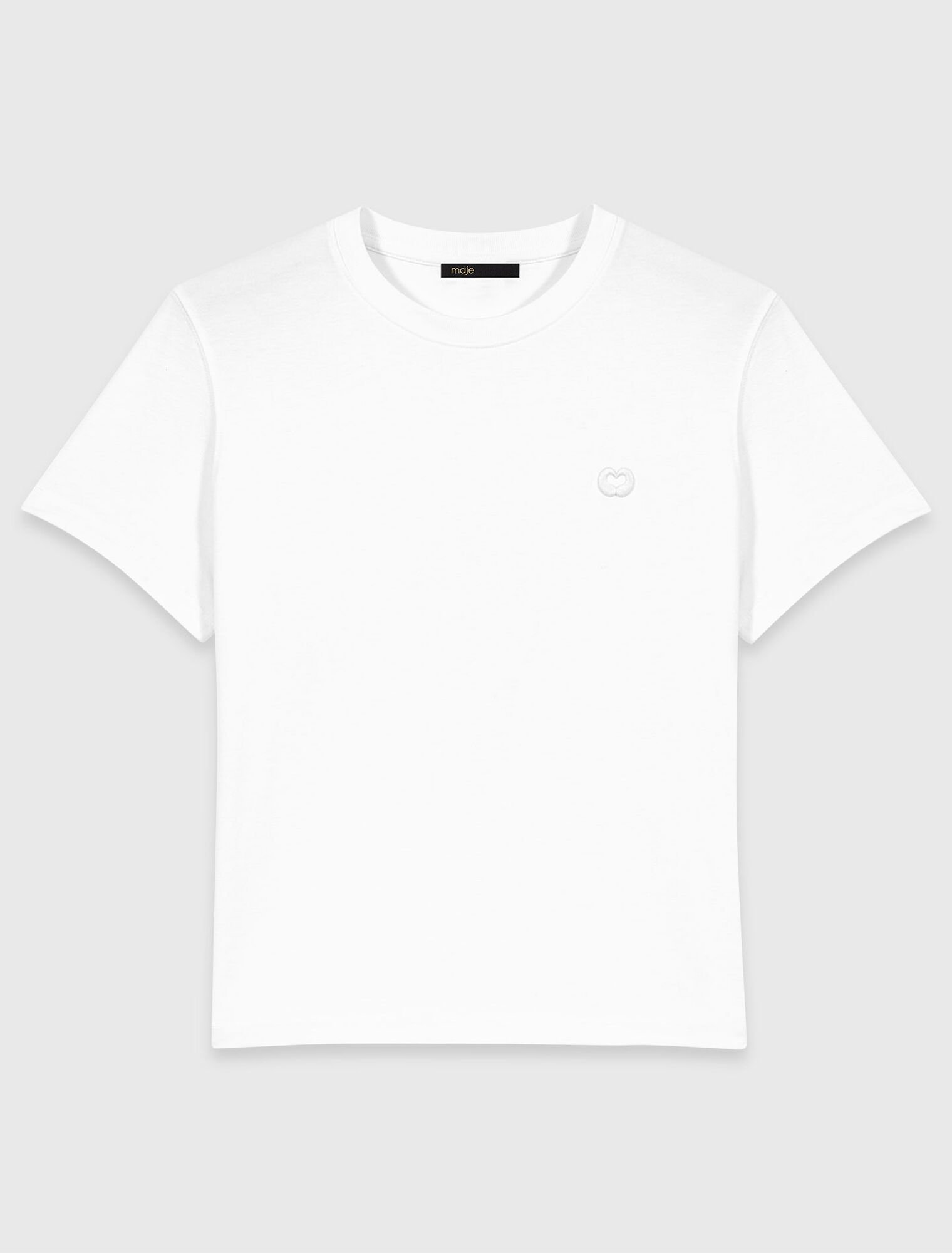 T-Shirt mit kleiner Logostickerei