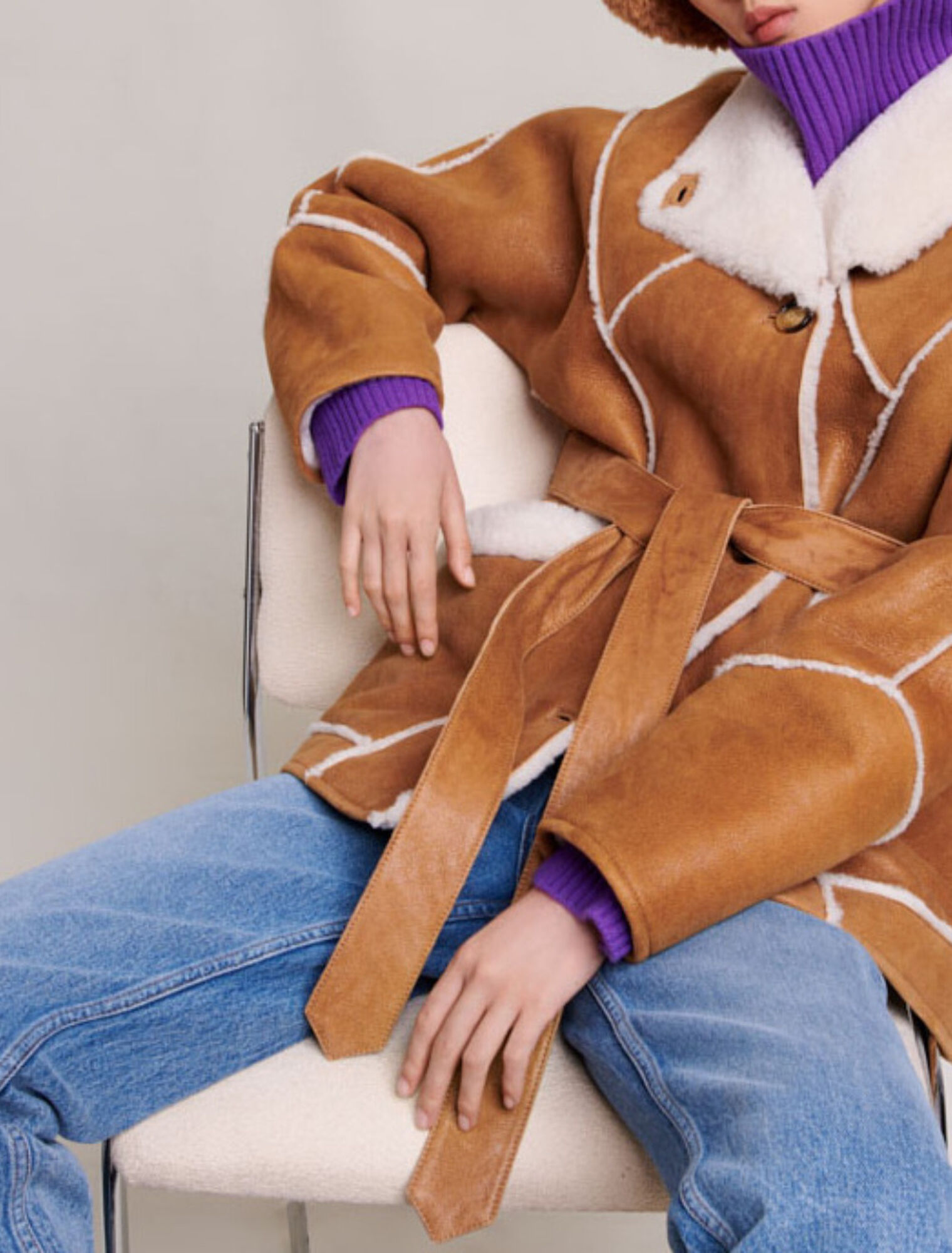 Kurzer Shearlingmantel