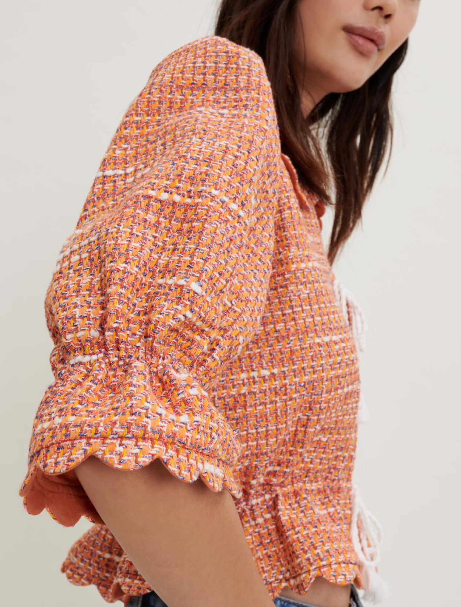 Kleine Tweedjacke mit Krokettmuster