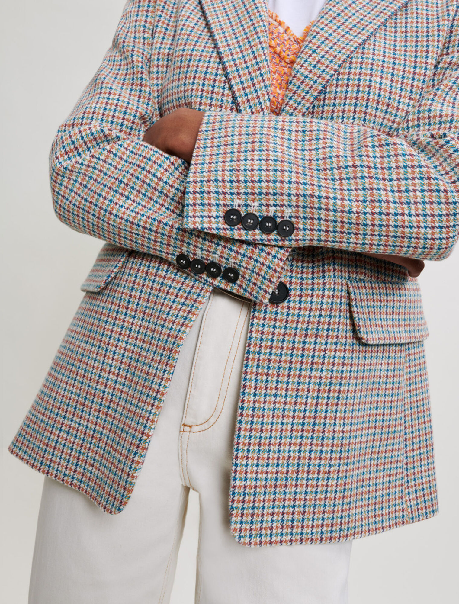 Kostümjacke mit Hahnentrittmuster