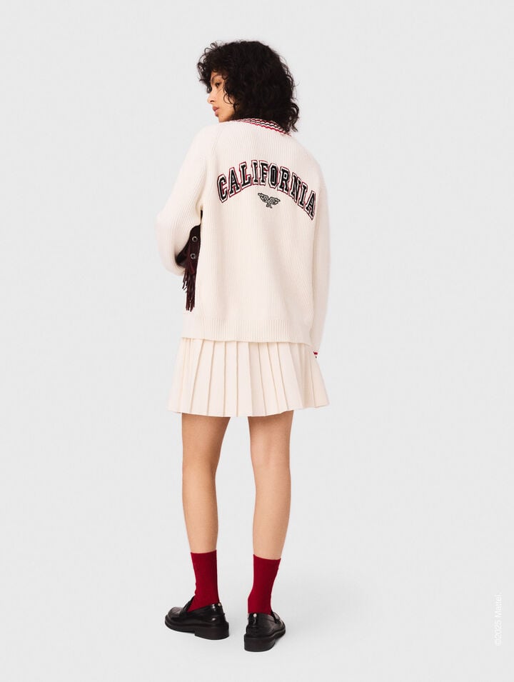 Langer Cardigan mit Stickereien