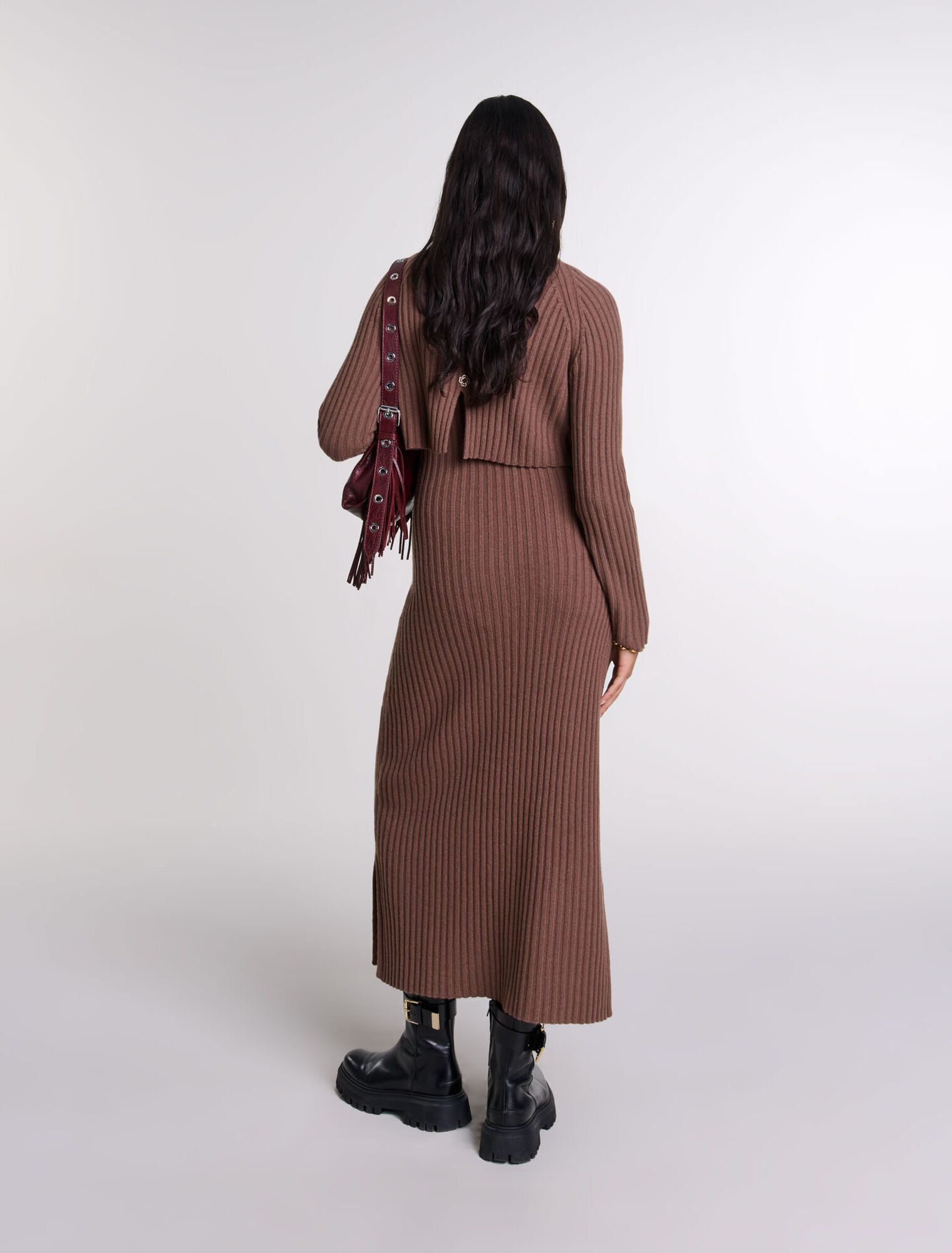 Langes 2-in-1 Kleid aus Wolle