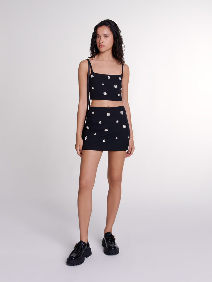 Crop-Top mit Strass