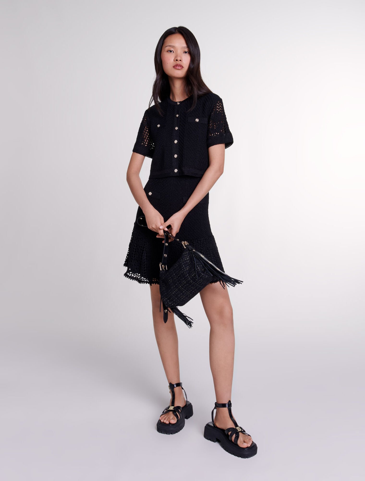Häkelkleid mit 2-in-1-Optik