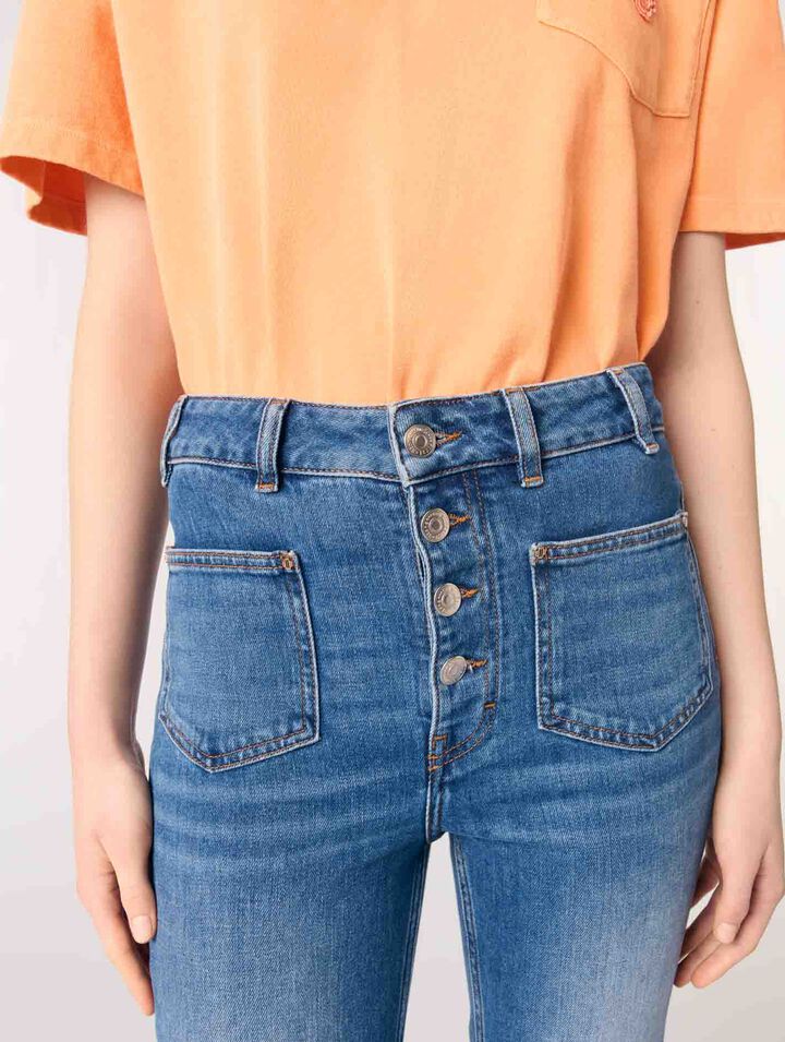 Denim jeans with pockets