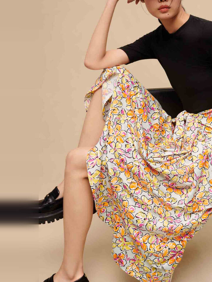Geknoteter Kleid mit Blumenprint