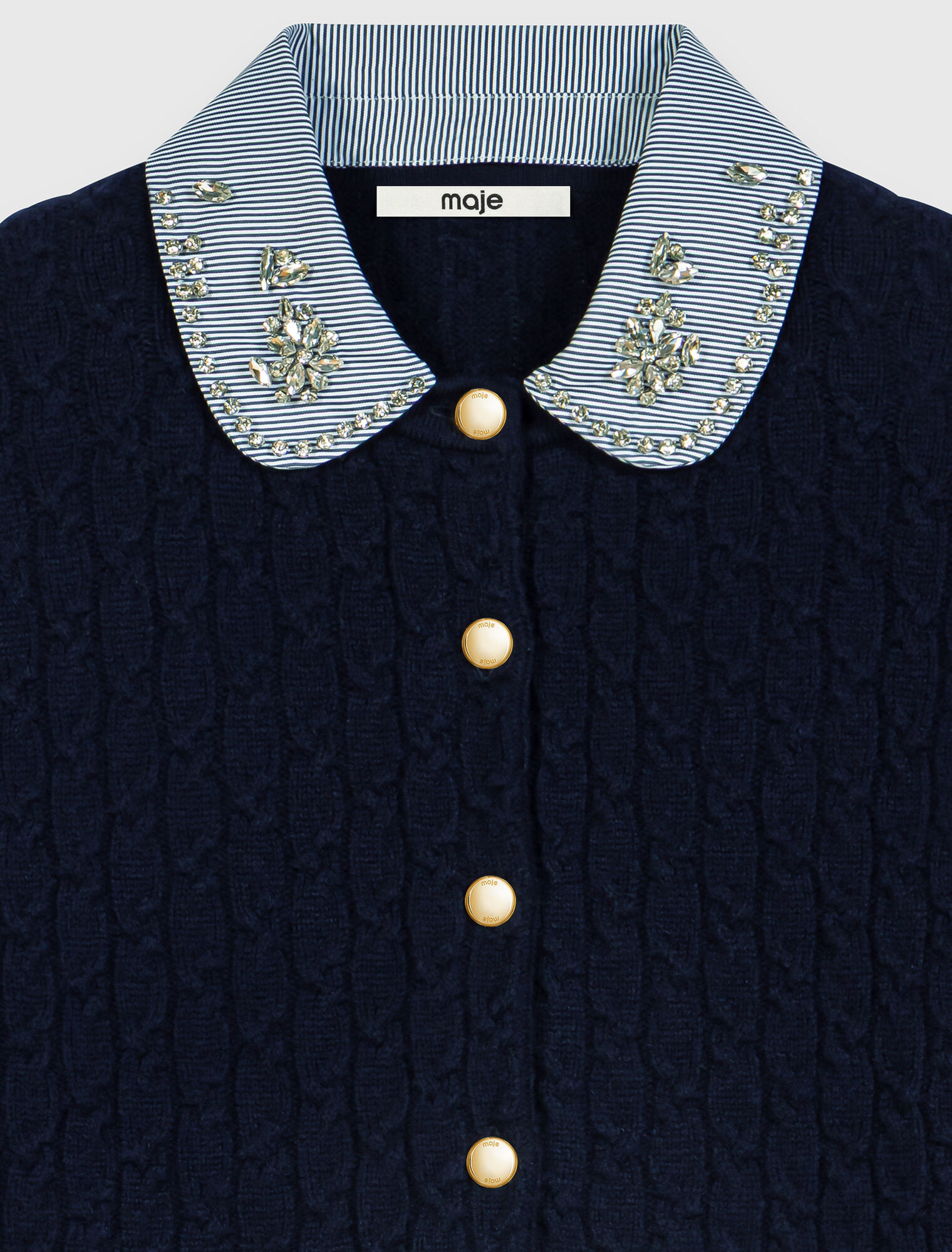 Cardigan mit Popeline-Kragen