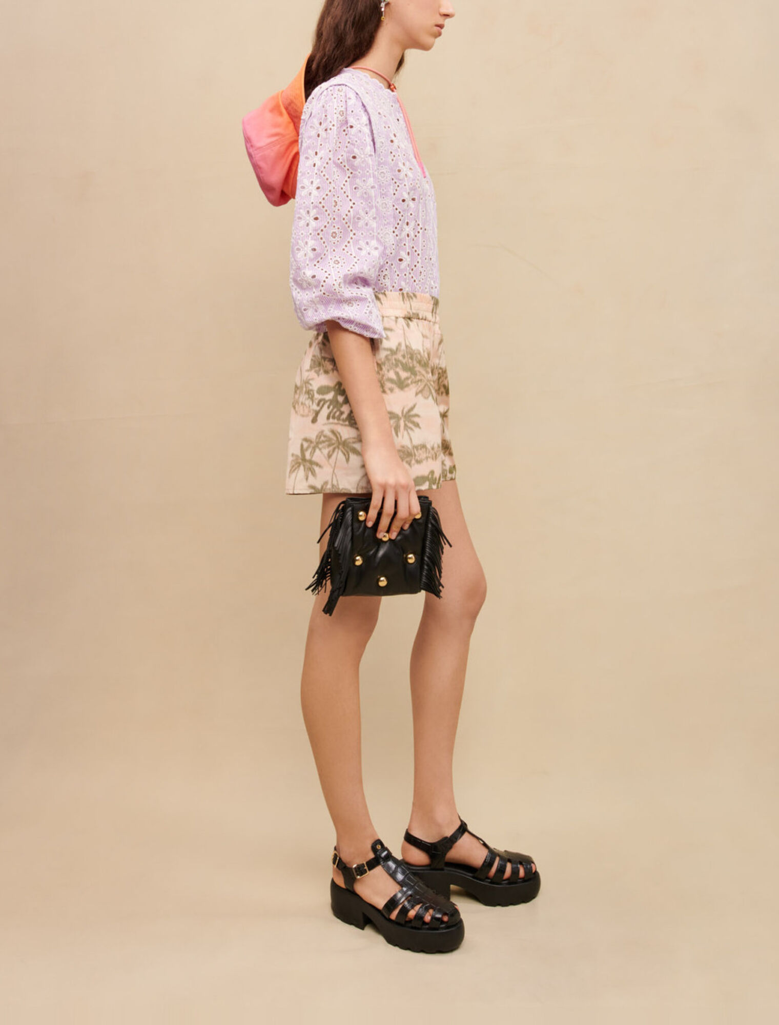 Shorts mit Palmenmuster