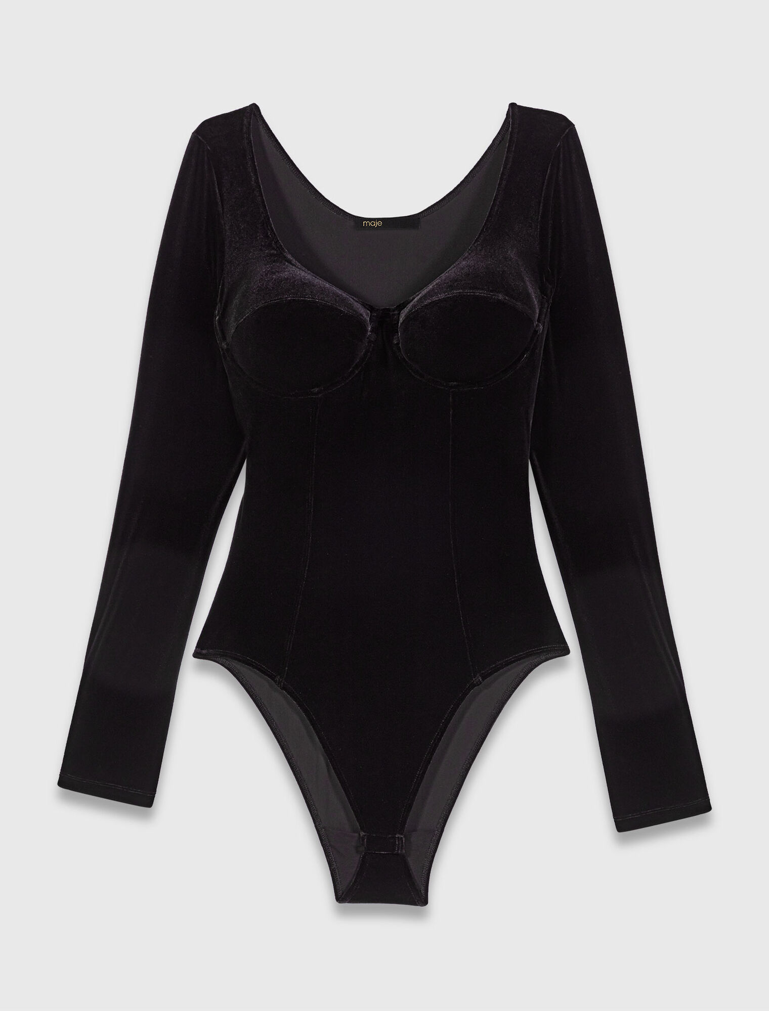 Body aus Samt und Korsettdetails