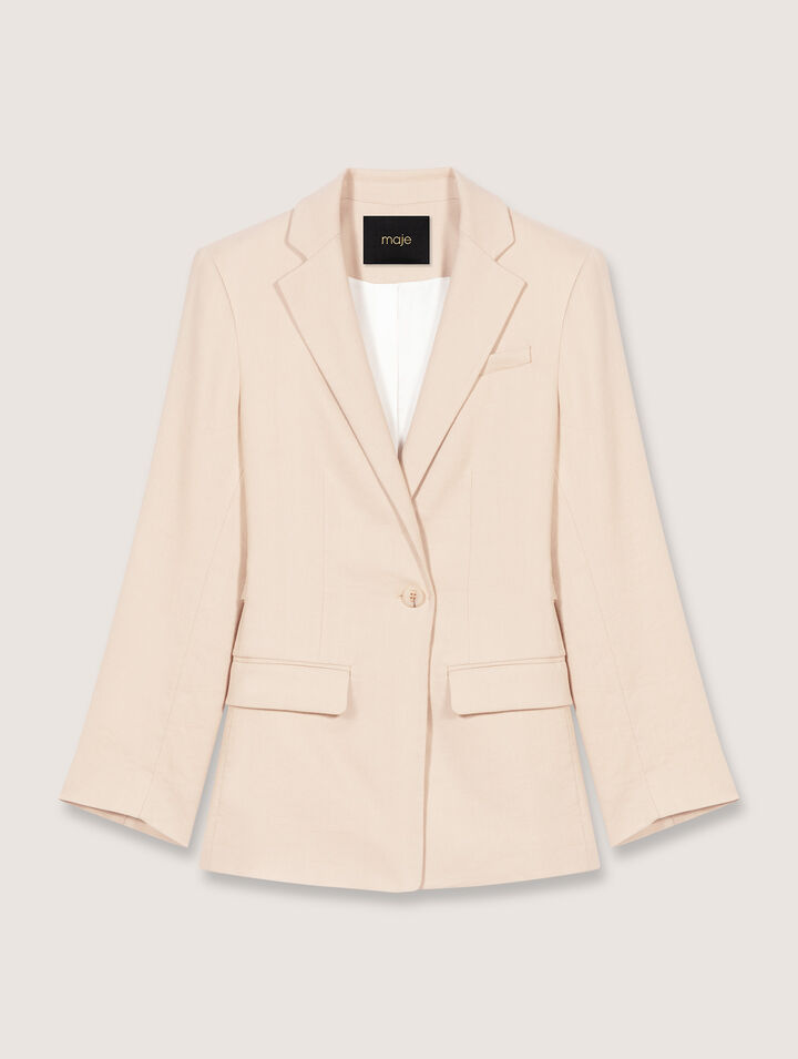 Jacke aus Leinenmischgewebe