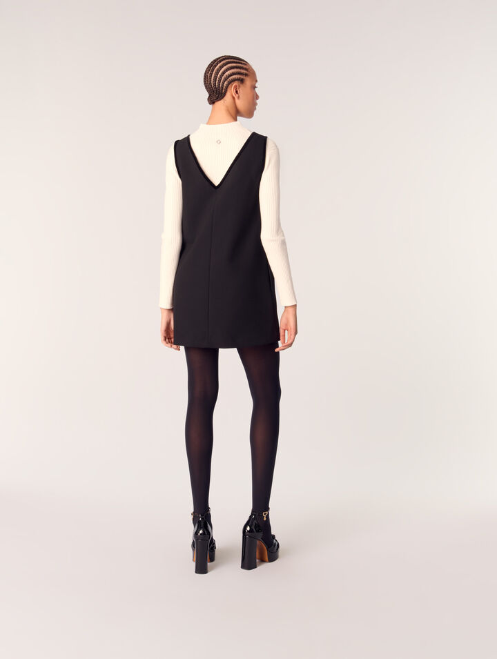 Schürzenkleid mit Velourskragen