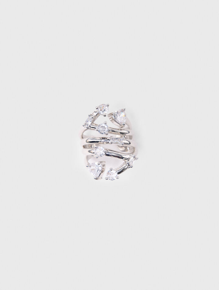 Mehrreihiger Ring mit Strass