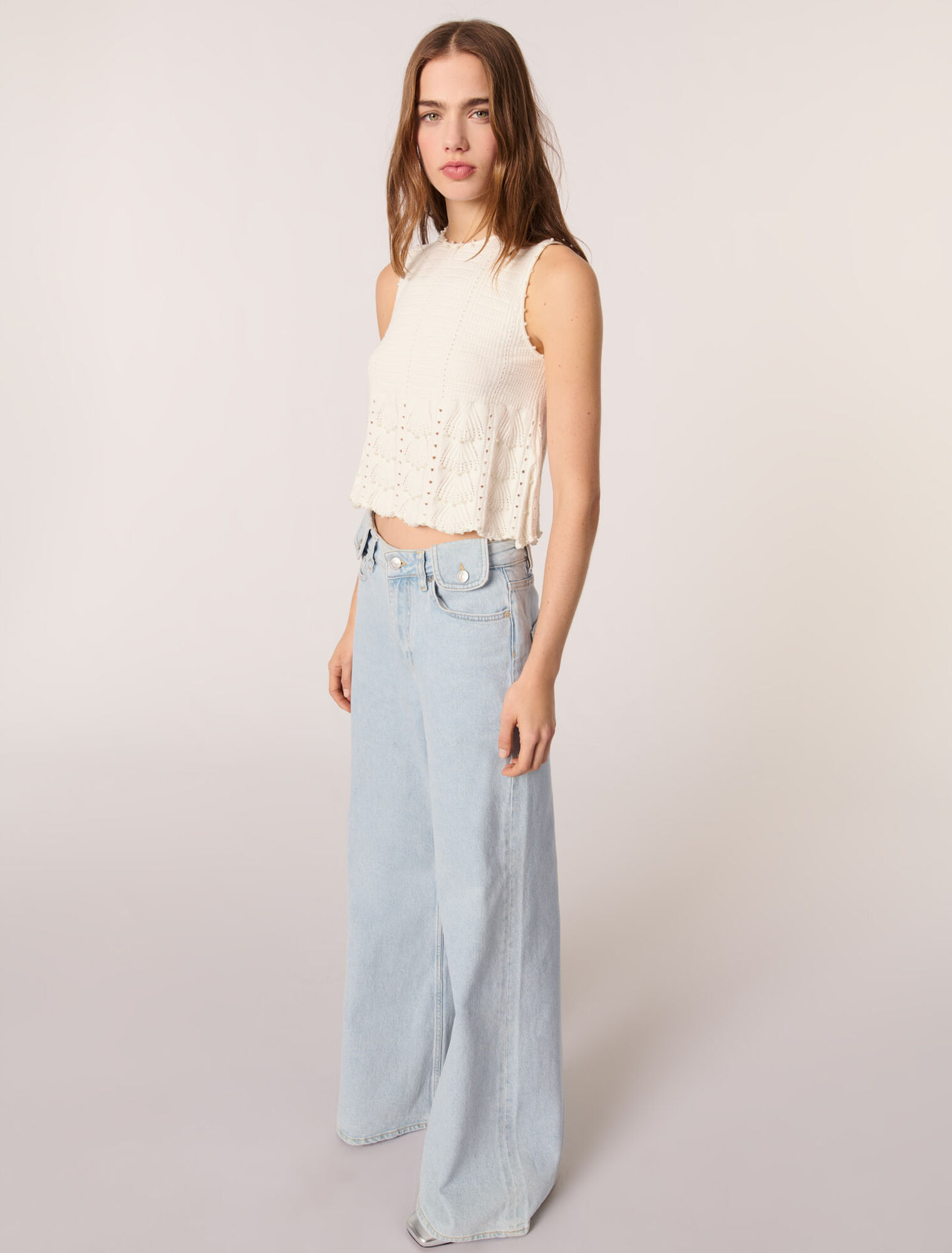 Weite Jeans mit Waschung