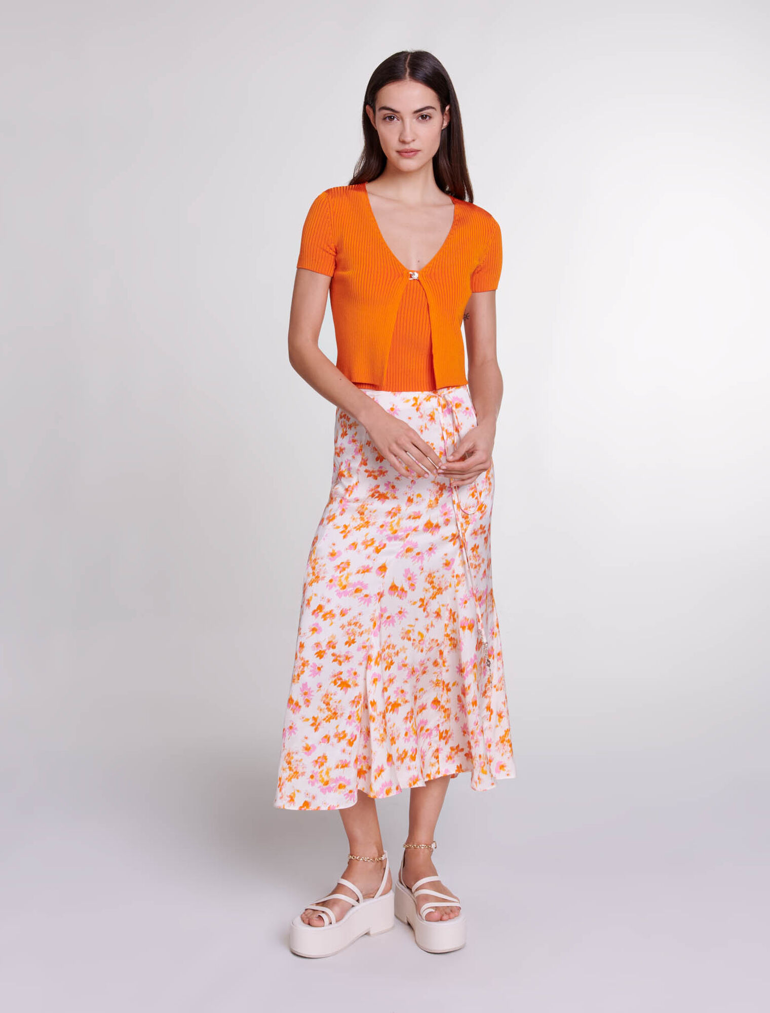 Twinset aus Rippstrick