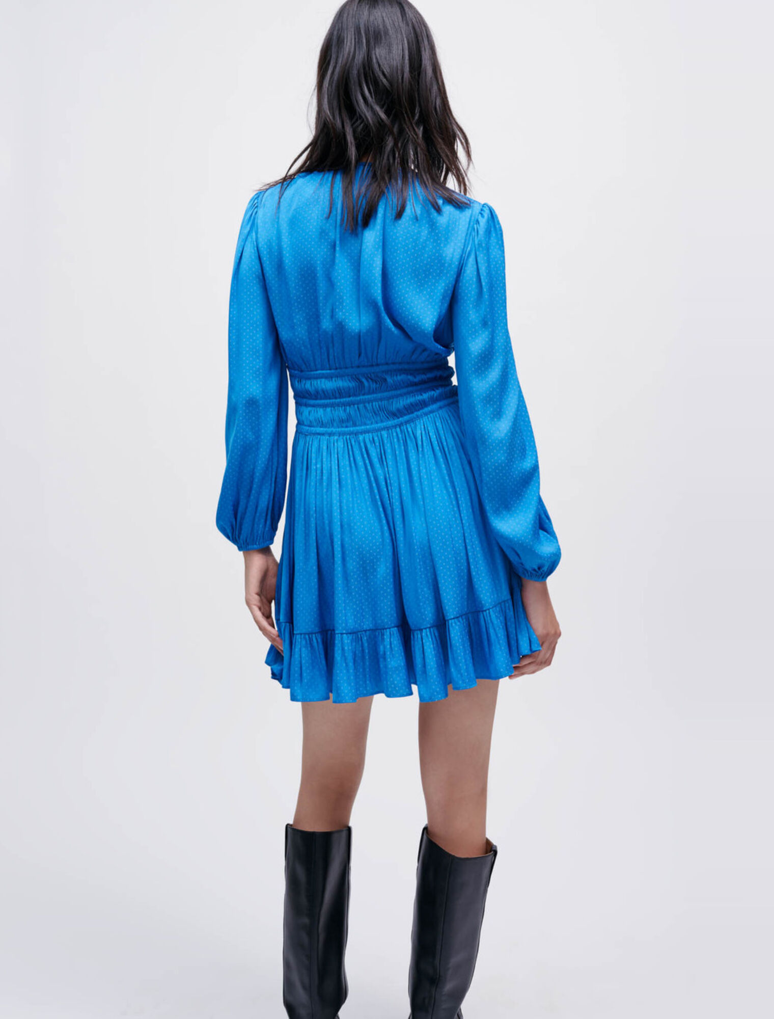 Satin-Kleid mit Rüschen