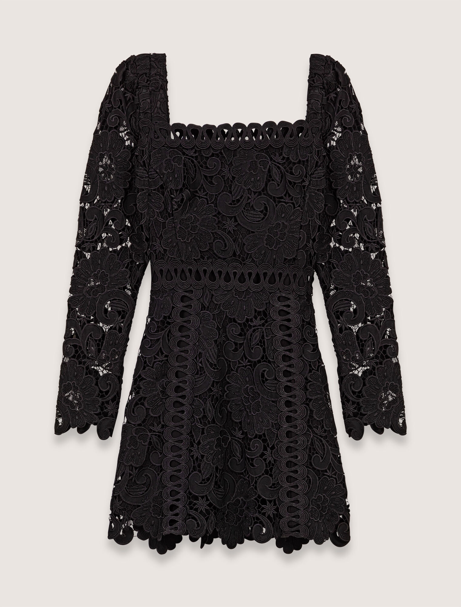 Kurzes Gipüre-Kleid