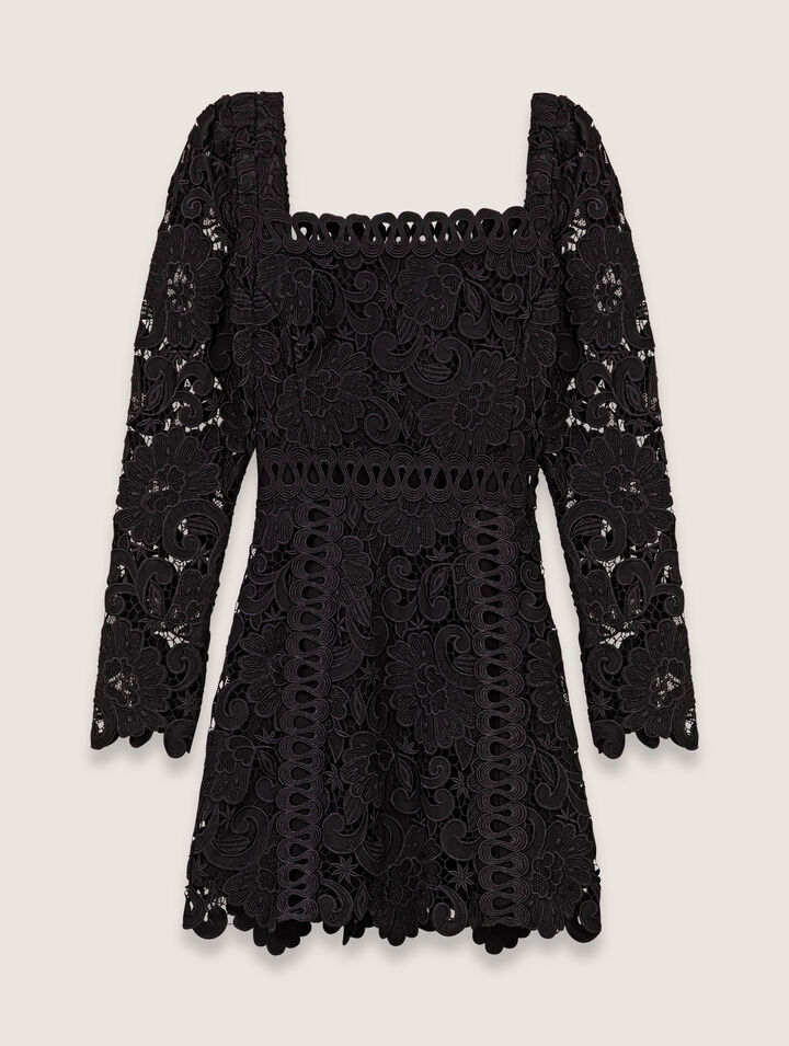 Kurzes Gipüre-Kleid