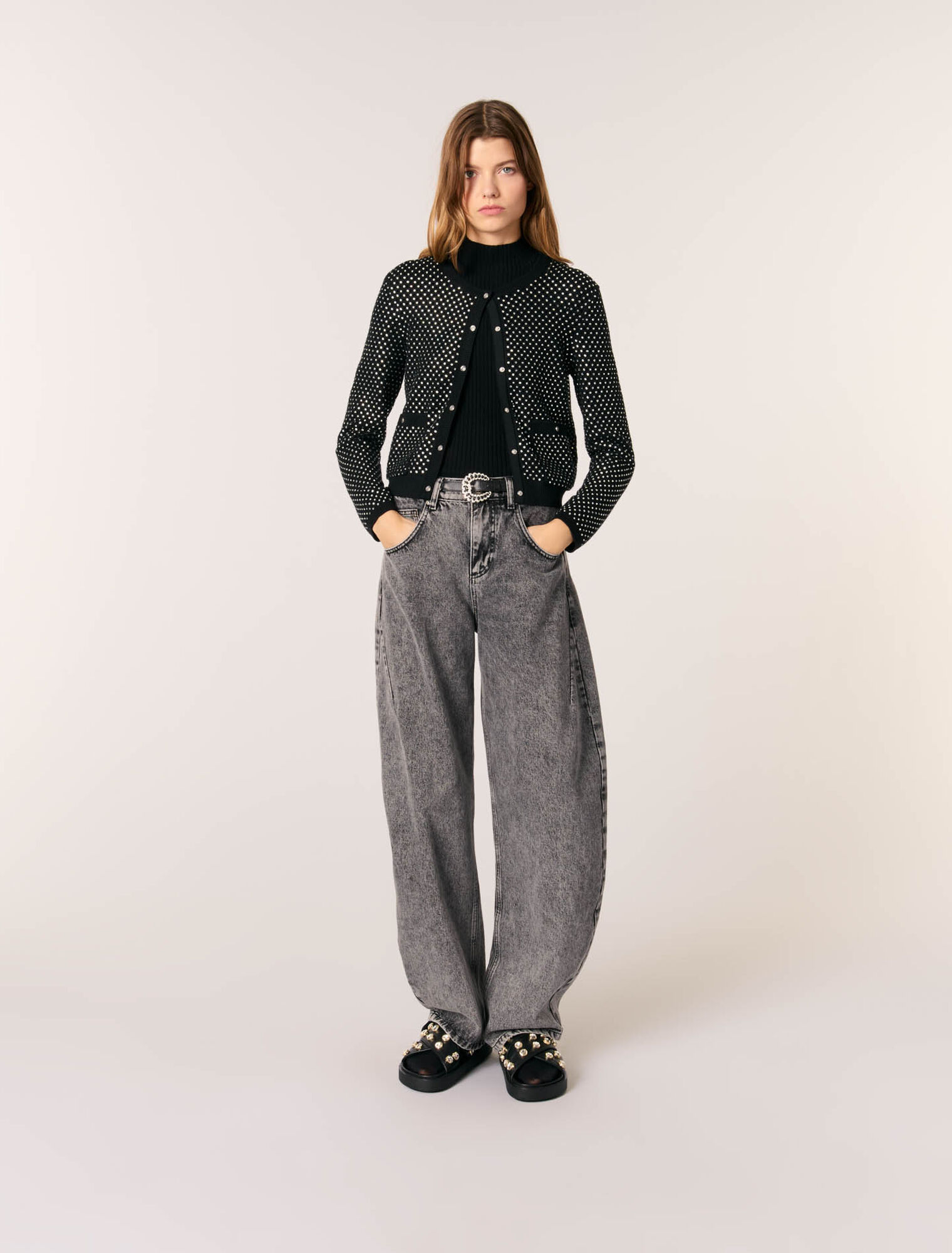 Cardigan mit Strass-Verzierung