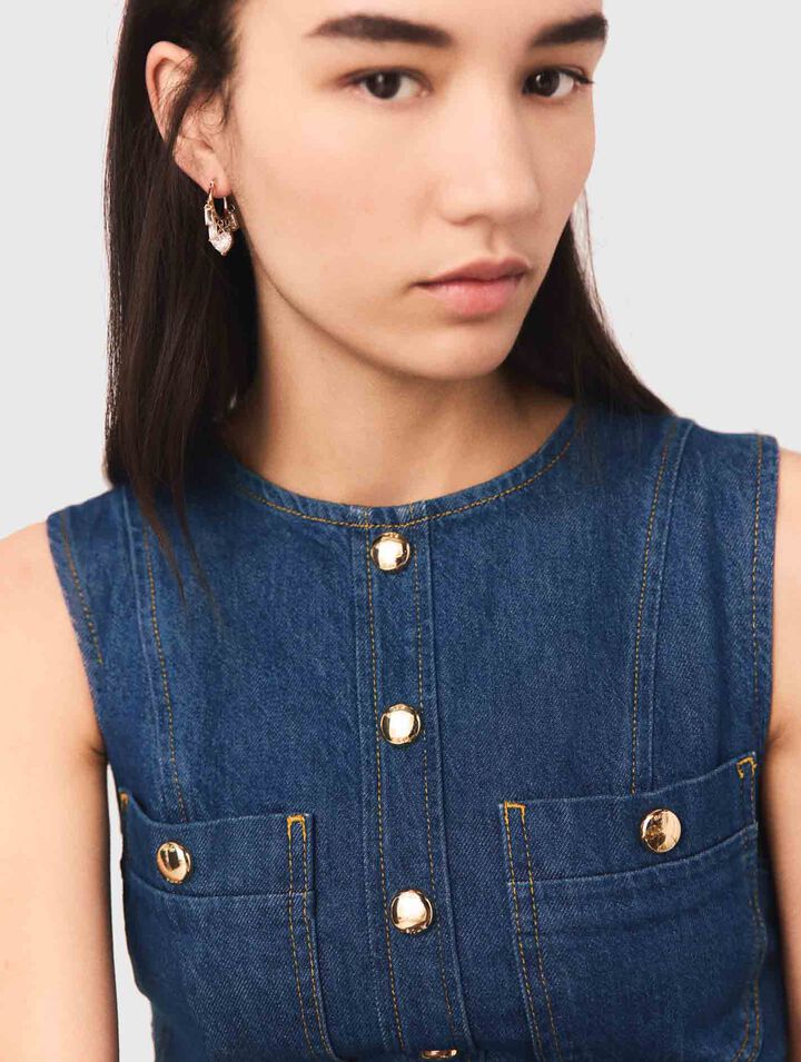 Goldfarbene Creolen mit Strass