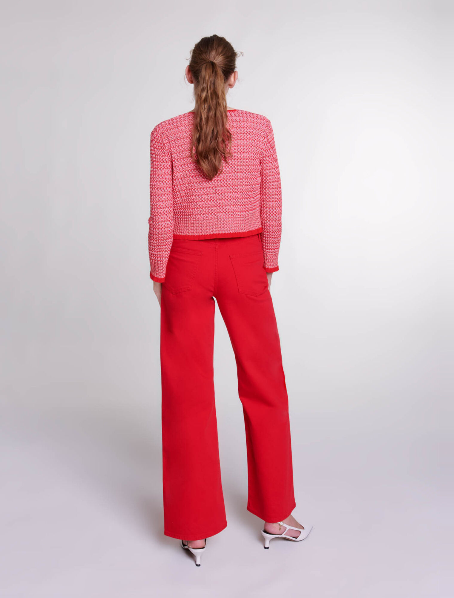 Twinset aus Strick Fischgrätmuster