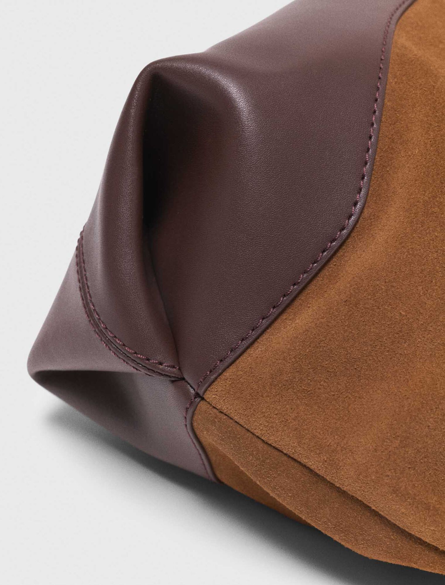 M Tote-Bag aus Leder-Velours-Mix