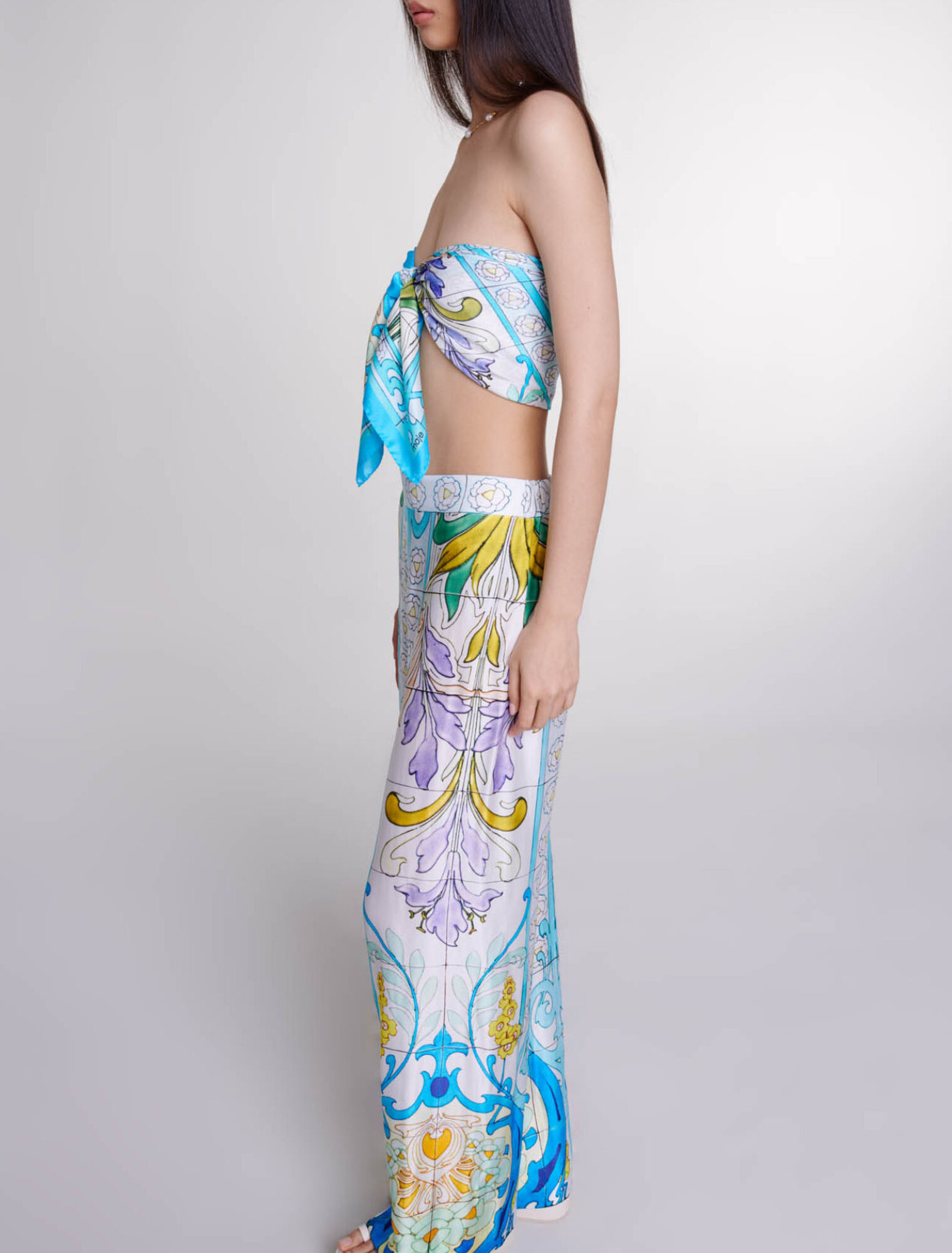 Gemusterte Satinhose