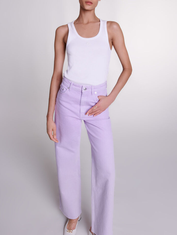 Weite Jeans mit verwaschenem Effekt