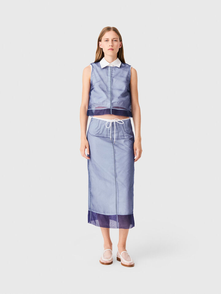 Baumwolltop mit abnehmbarem Organza