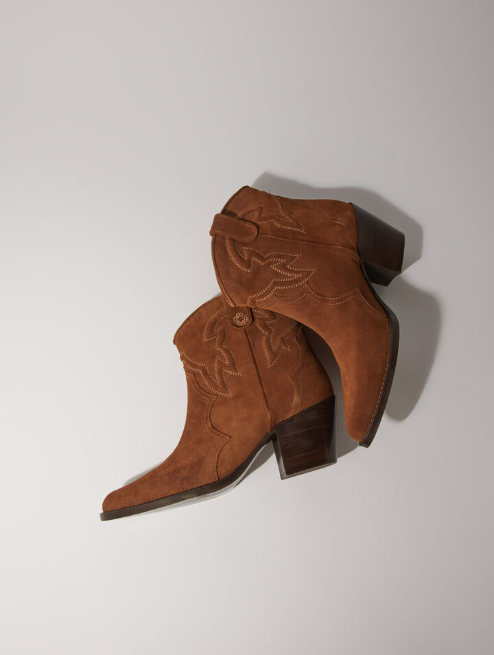 Santiags Stiefeletten Veloursleder