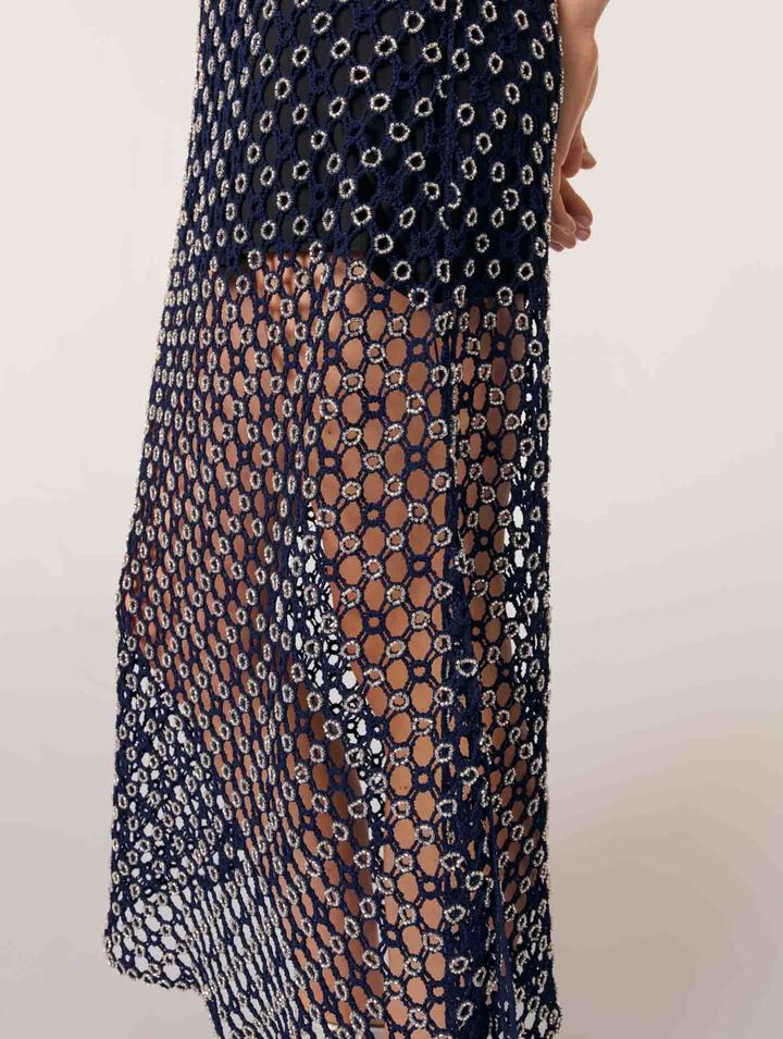 Langes Kleid aus Guipure-Spitze