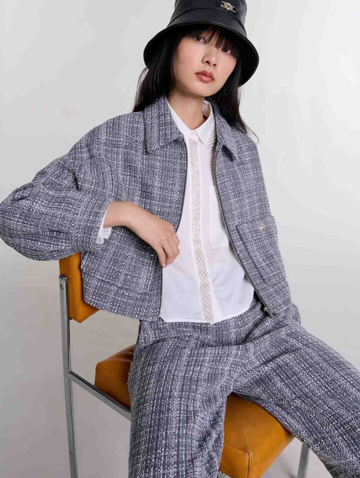 Kurzer Blouson aus Tweed