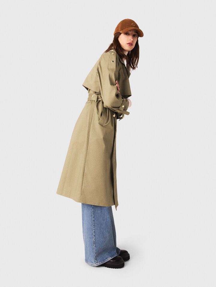 Trenchcoat mit Nieten und Kragen