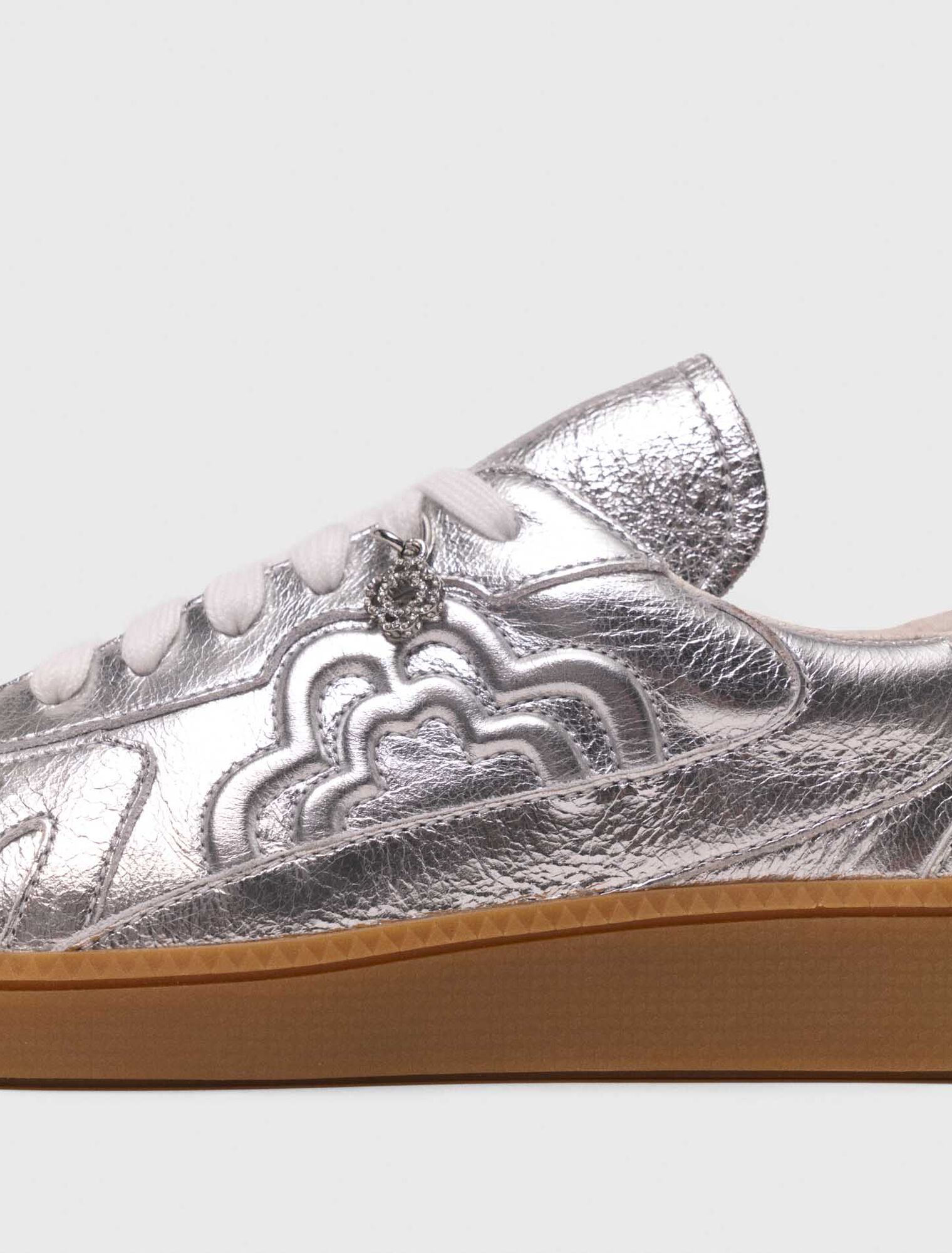 Metallic-Lederturnschuhe