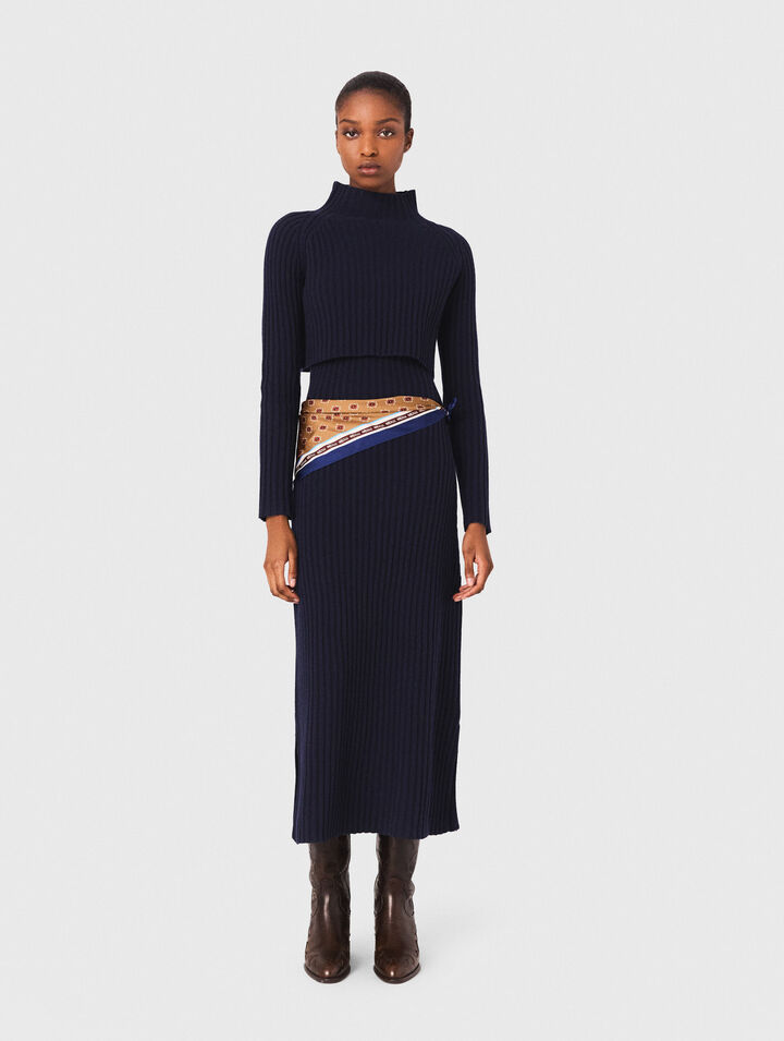 Strickkleid mit abnehmbarem Pulli