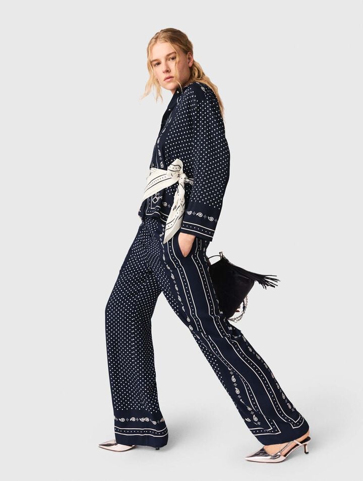 Gemusterte flie&szlig;ende Hose