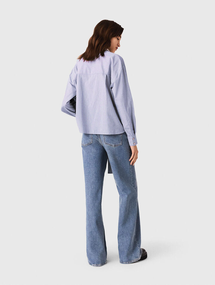 Gestreifte Bluse mit Lavallière-Kragen